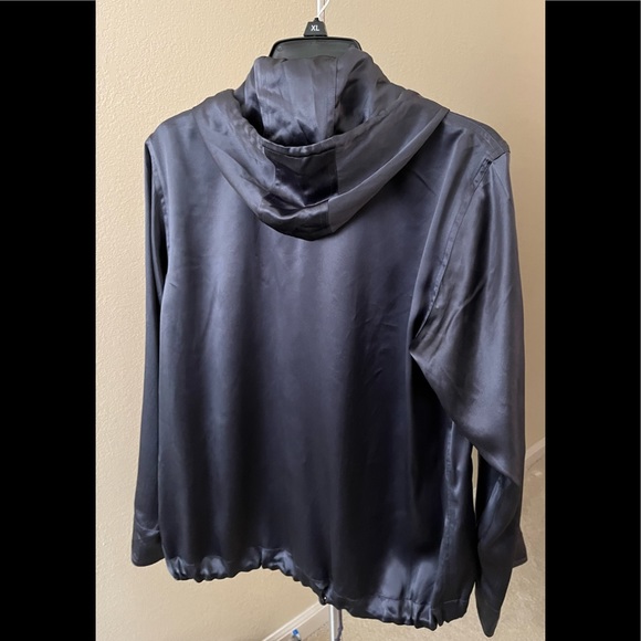 Calvin Klein hoodie w drawstrings in silk grey blue 3 button inset front panel - Picture 3 of 6